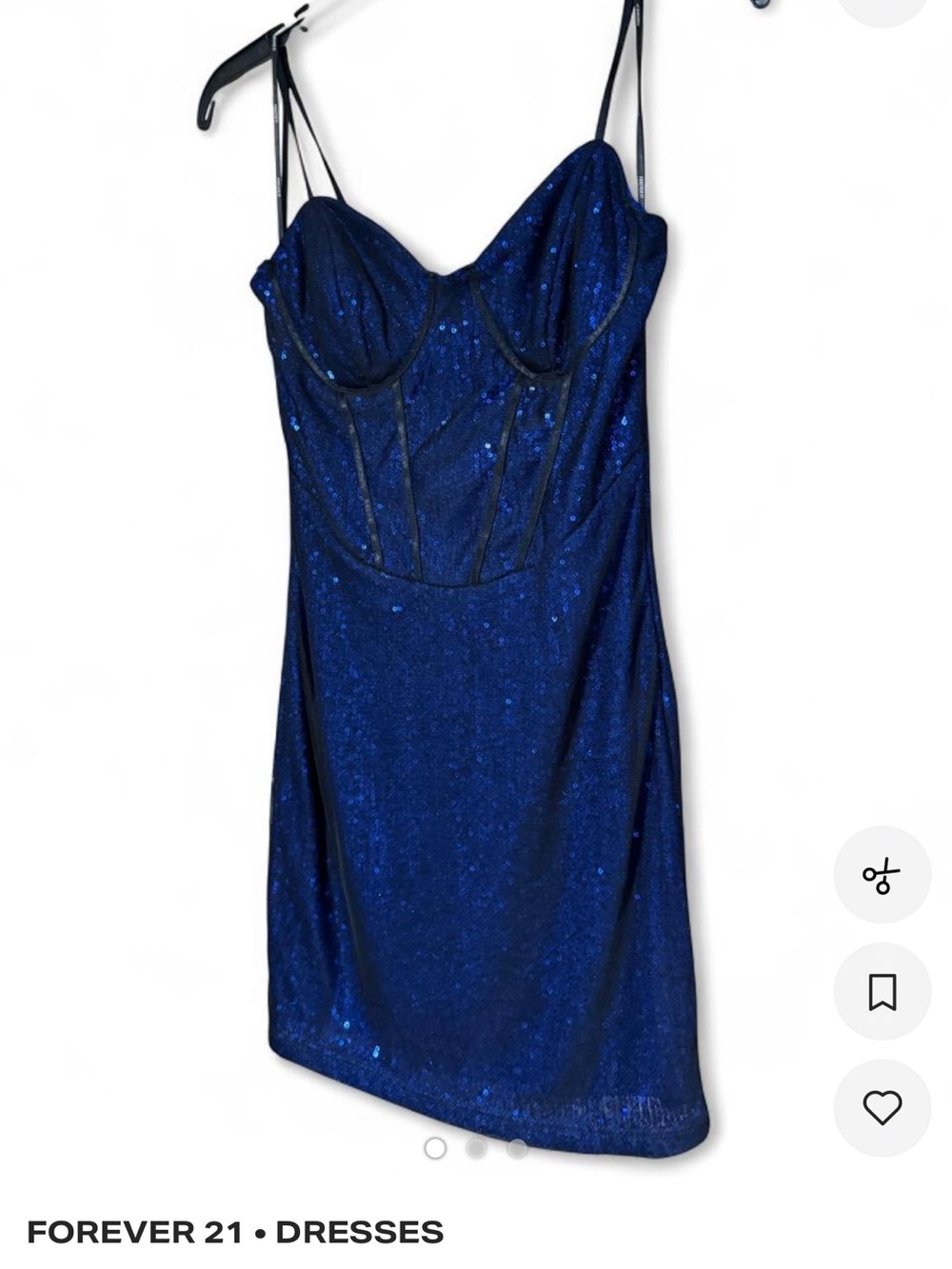 Forever 21 Royal Blue Sequin Bustier Mini Dress